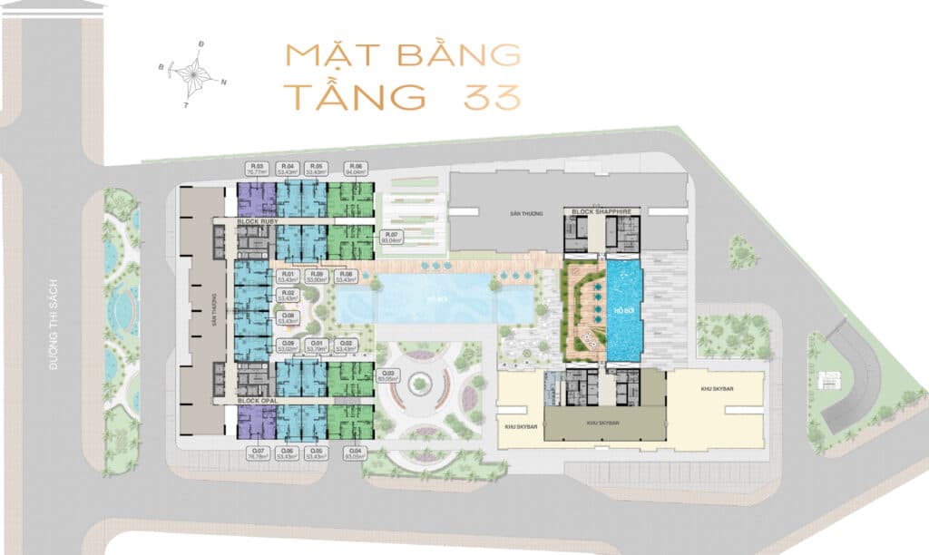 Mặt bằng Vũng Tàu Pearl tầng 33