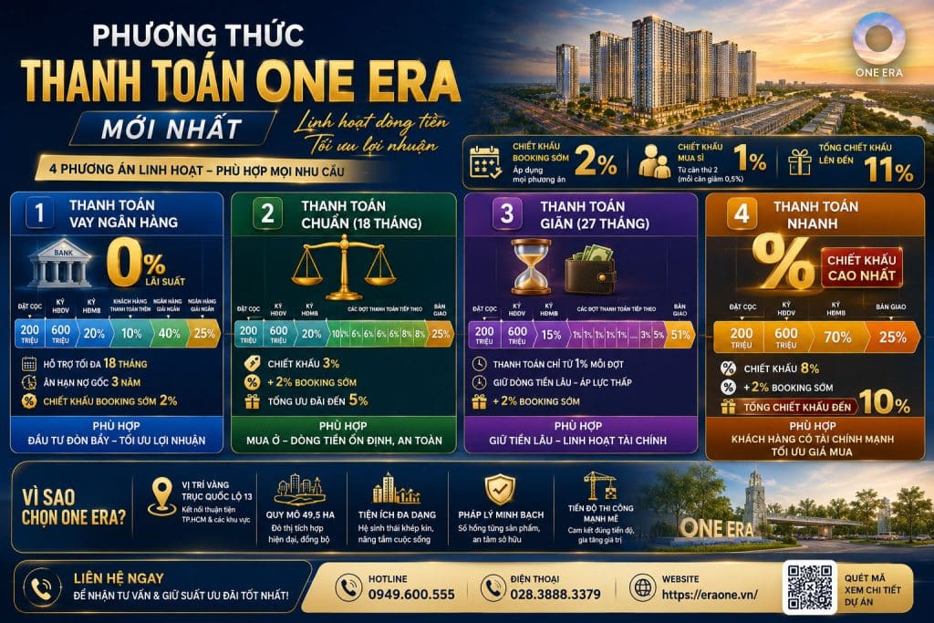 Các phương án thanh toán One Era mới nhất 2026