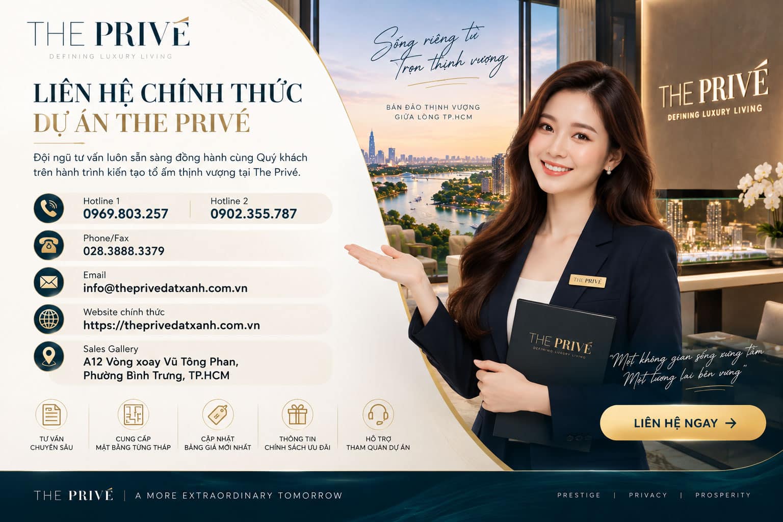 Đăng ký nhận tiêu chuẩn bàn giao và layout căn hộ The Privé