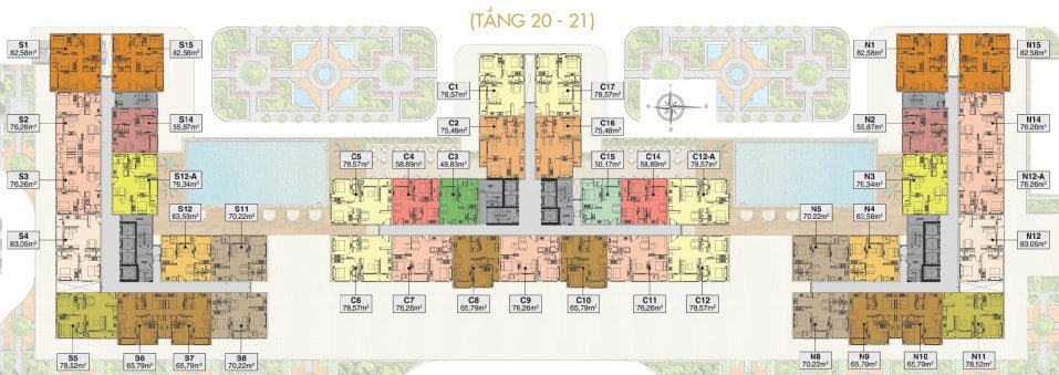 cấu trúc tầng 20–21 tại chung cư Saigon Mia
