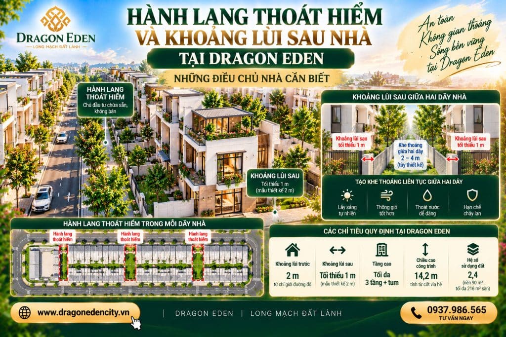 Hành Lang Thoát Hiểm Và Khoảng Lùi Sau Nhà Tại Dragon Eden – Những Điều Chủ Nhà Cần Biết