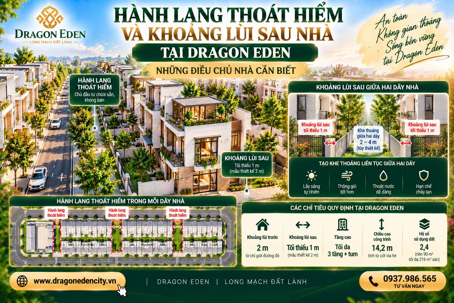 Hành Lang Thoát Hiểm Và Khoảng Lùi Sau Nhà Tại Dragon Eden – Những Điều Chủ Nhà Cần Biết